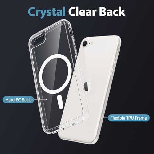 for iPhone SE 3rd & 2nd Gen & 8/7 Case [Compatible with Magsafe] Translucent Matte Phone Cover, [10 FT Military Grade Drop Protection] Slim Durable (Transparent Magnetic, iPhone SE2/SE3/8/7) - color: Transparent Magnetic, size: iPhone SE2/SE3/8/7