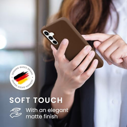 kwmobile Case Compatible with Samsung Galaxy A55 5G Case - Soft Slim Protective TPU Silicone Cover - Chocolate - color: Chocolate, size: Galaxy A55 5G