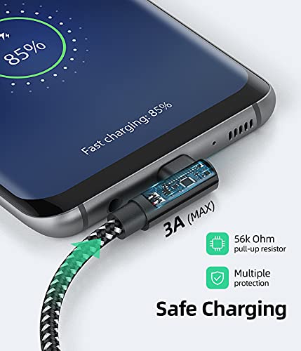 USB to USB C Cable 90 Degree 3FT 3Pack, Short Right Angle USB C Cable - color: Black, size: 3FT