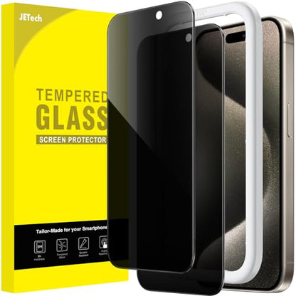 JETech Privacy Screen Protector for iPhone 15 Pro Max, 2-Pack - size: iPhone 15 Pro Max