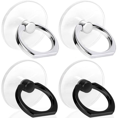 4 Pack Jsoerpay Cell Phone Ring Holder, 2 Silver+2 Black - color: Silver 2+Black 2