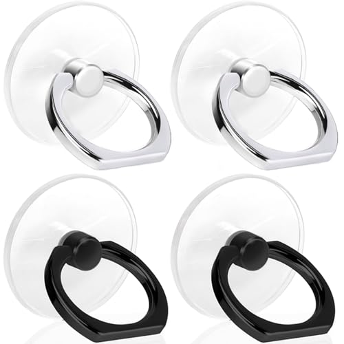 4 Pack Jsoerpay Cell Phone Ring Holder, 2 Silver+2 Black - color: Silver 2+Black 2