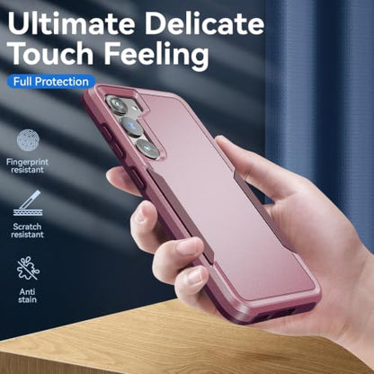 for Samsung Galaxy S23 Case with HD Screen Protector, Dual Layer Military Grade Drop Tested, Heavy Duty Rugged Shockproof Non-Slip Outdoor Protective Cover, Pink - color: Pink