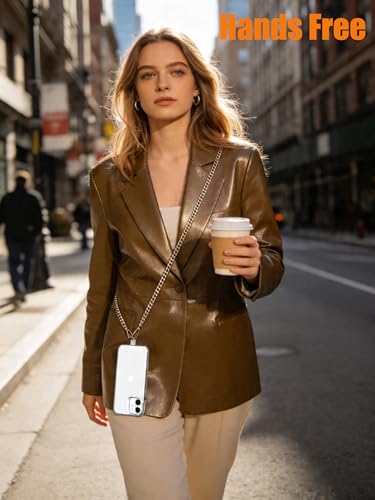Crossbody Phone Strap Detachable Cell Phones Lanyard Chain Shoulder Neck with Wrist Strap Charm Finger Grip 3 Patches Tether Anti Theft Universal for iPhone 17 16 Pro Max 15 14 Samsung Gold - color: N-gold