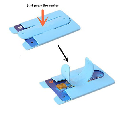 Card Holder with Cell Phone Stand,Stick-on Silicon Rubber Smartphone Sleeve Support Wallet(6pcs)