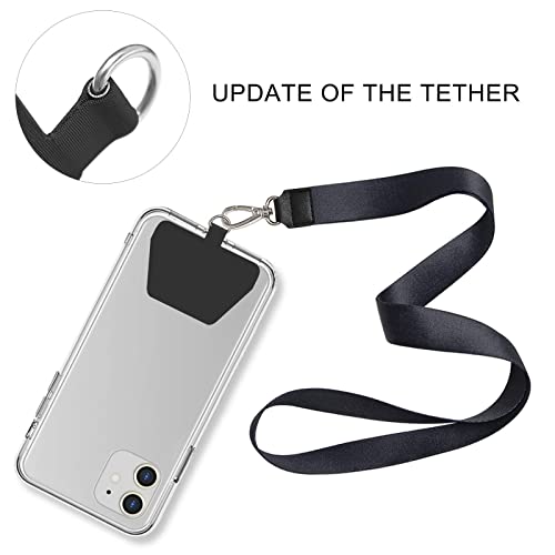 COCASES Phone Tether Tab, Phone Lanyard Strap Tab, 2 Pack Black - color: Black