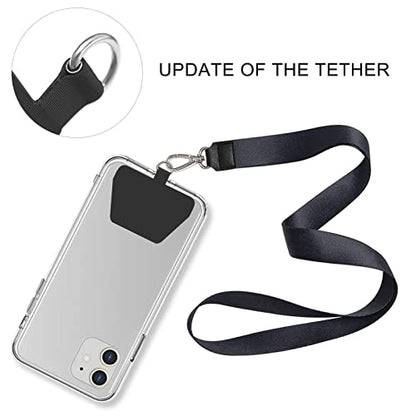 COCASES Phone Tether Tab, Phone Lanyard Strap Tab, 2 Pack Black - color: Black