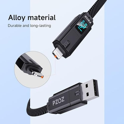 pzoz 6-in-1 USB-C Multi Charging Cable, 140W PD with Apple Watch Charger