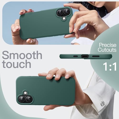 JETech Silicone Case for iPhone 17, Midnight Green | Silky Soft Touch, Shockproof Protection, Scratch Resistant, Microfiber Lining - color: Midnight Green, size: iPhone 17