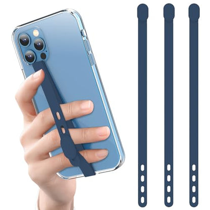 (3 Pack) NTidea Finger Phone Grip, Adjustable Silicone Cellphone Strap for Phone Case as Phone Loop Holder for iPhone Case & Samsung Phone, Blue - color: Blue