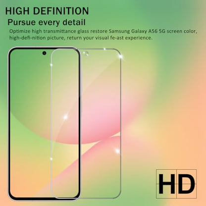 Galaxy A56 HD Clear Tempered Glass Screen Protector + Camera Lens Protectors, [2+2 Pack] [3D Glass] [Anti-Glare] [Bubble-Free] Screen Protector Glass For Samsung Galaxy A56 - size: Galaxy A56