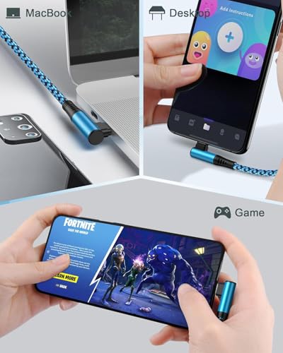 Short Right Angle CarPlay Cable 3FT USB-A to USB-C 90° Fast Data Sync Cable - size: 3FT-2Pack