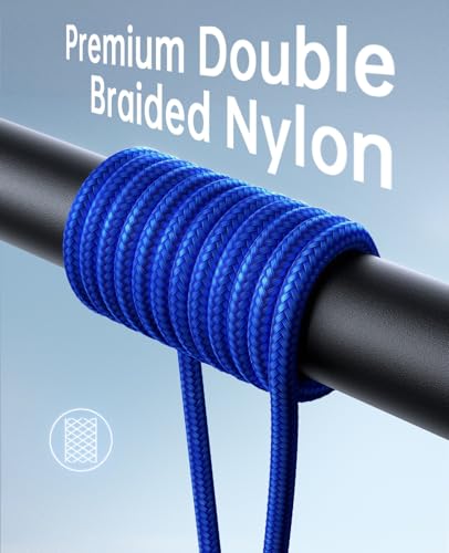 USB C Cable Fast Charging 60W, 2Pack 6FT Right Angle USB C Cable Nylon - color: Blue, size: 6FT, style: USB C to USB C
