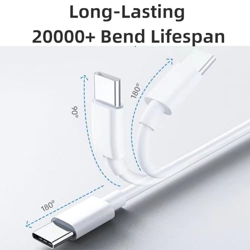 15FT USB C Cable 2 Pack, USB C to USB C Charging Cable 60W Fast Charge - color: Off White, size: 15FT