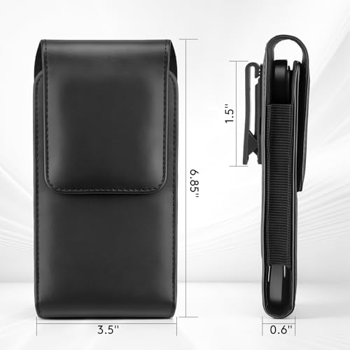 for Motorola Moto G 5G 2025 2024 G Power 2025 2024 2023 G Stylus 5G 2025 2024 Cell Phone Holster Holder Belt Clip Case PU Leather Pouch for Samsung Galaxy S25 S24 S23 Ultra (Black2, XL) - color: Black2
