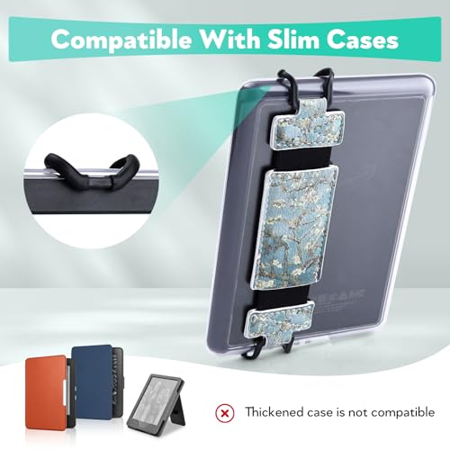 Secure Hand Strap for Kindle and Tablet - High Elasticity Finger Grip Holder Accessories for 6-8 Inches E-Book Tablet. - color: Green Tree