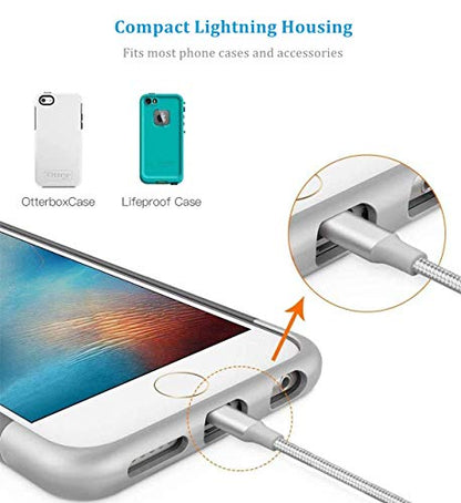 Marchpower iPhone Charger Cable MFi Certified 3 Pack 6FT Lightning Cable Nylon Braided Durable USB Charging Cable Cord for iPhone 12 11 Pro XR Xs Max X SE 8 7 6S Plus 6 5S 5C 5 iPad AirPods and More