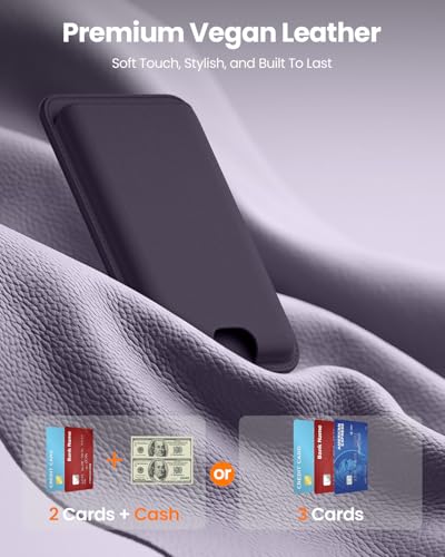 FlyReal for MagSafe Wallet, with Anti-Loss Lanyard, Purple - color: Purple