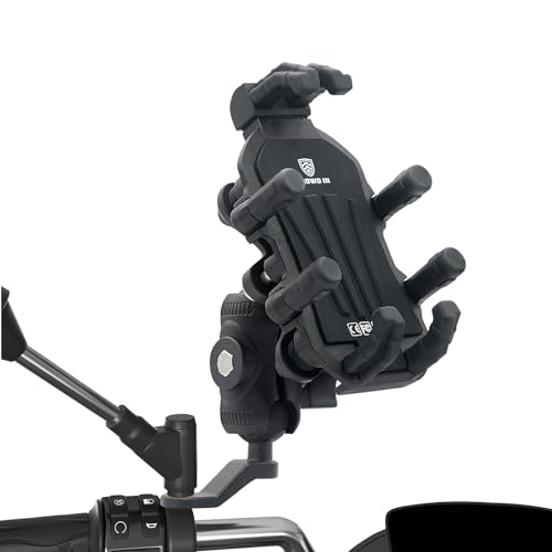 Shkalacar Motorcycle Phone Holder with Vibration Dampener, 360° Adjustable Rotation, Anti-Theft Motorcycle Phone Mount Cellphone Holder, Cell Phone Holder Motorbike Mount