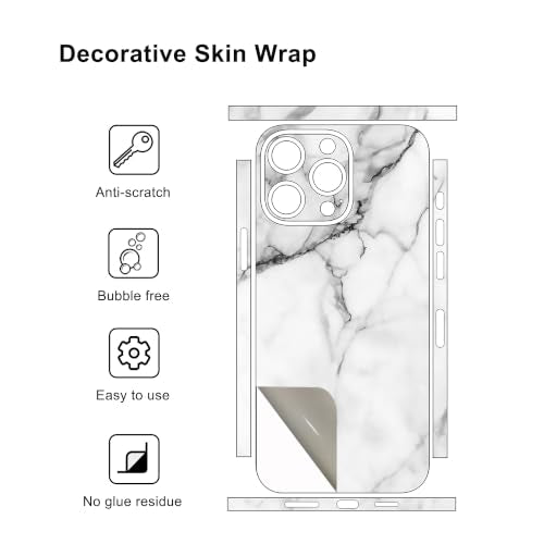 Skin Wrap Compatible with 13/14/15/16/17 Pro Max (White, 13 Pro Max) - color: White, size: 13 Pro Max