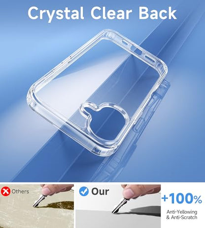 USLAI Case for iPhone 16 Plus, Anti-Yellowing, Crystal Clear Back, Shockproof & Military‑Grade Drop Protection - Transparent - color: Clear, size: iPhone 16 Plus