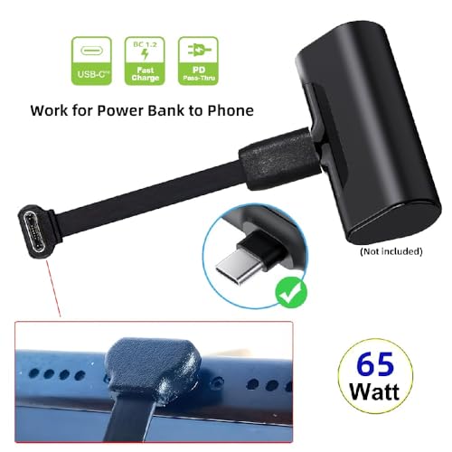 xiwai Ultra Slim Flat USB-C Male to Female Up Down Angled Cable 6cm - size: 6.6cm, style: USB2.0 Type C-Type C Angled M-F