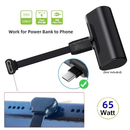 xiwai Ultra Slim Flat USB-C Male to Female Up Down Angled Cable 6cm - size: 6.6cm, style: USB2.0 Type C-Type C Angled M-F