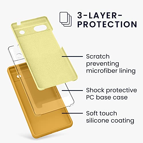 kwmobile Case Compatible with Google Pixel 6a Case - TPU Silicone Phone Cover with Soft Finish - Mango - color: Mango, size: Pixel 6a