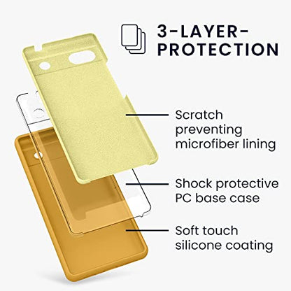 kwmobile Case Compatible with Google Pixel 6a Case - TPU Silicone Phone Cover with Soft Finish - Mango - color: Mango, size: Pixel 6a