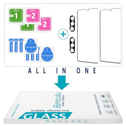 2+2 Pack Screen Protector for Samsung Galaxy S22 5G Tempered Glass - color: Samsung Galaxy S22 5G-Clear