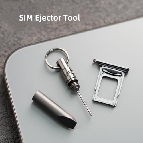 Titanium Alloy SIM Ejector Tool SIM Card Removal Mini Tool with 2 Keyrings