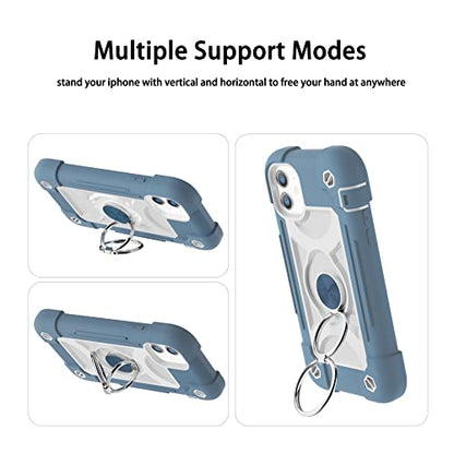 MARKILL Compatible with iPhone 11 Case 6.1 Inch with 360°Rotate Ring Stand, Military Grade Drop Protection Full Body Rugged Heavy Duty Case 3 in 1 Protective Cover Blue - color: Blue, size: iPhone 11 6.1"