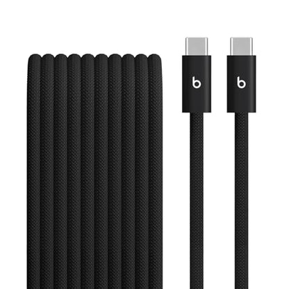 Beats 240W USB-C to USB-C Braided Cable, Fast Charging, Durable/Tangle Free, Compatible with Apple and Android Devices (3 m/10 ft) – Bolt Black - color: Bolt Black, size: 10 ft, style: USB-C to USB-C