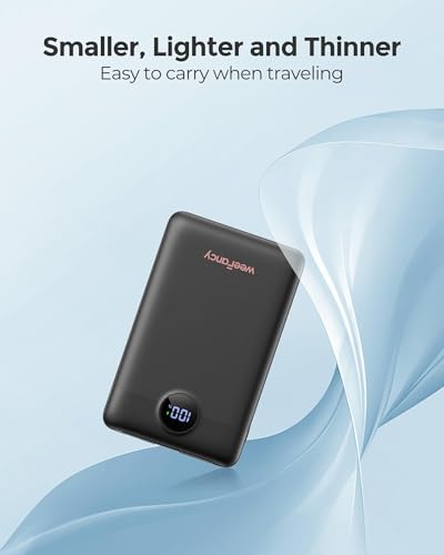 WeeFancy Compact Portable Charger 10000mAh with Built-in Cables - color: Black