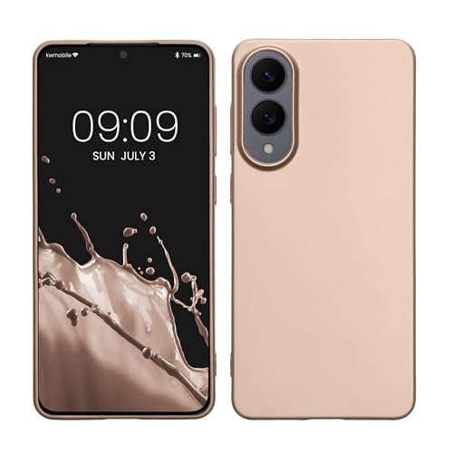 kwmobile Case Compatible with Samsung Galaxy S25 Edge Case - Soft Slim Metallic TPU Silicone Cover - Metallic Gold - color: metallic gold, size: Galaxy S25 Edge