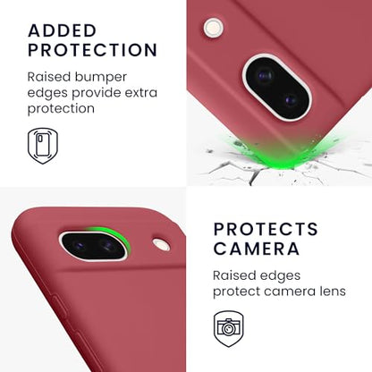 kwmobile Case Compatible with Google Pixel 8a Case - TPU Silicone Phone Cover with Soft Finish - Dark Rose - color: Dark Rose, size: Pixel 8a