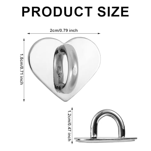 Gosknor 8pcs Heart Cell Phone Ring Holder, Cute Phone Charm Hooks Adhesive Smartphone Finger Ring Grip Sticky Metal Loop Stand for Cellphone Case Pad Tablet DIY Accessories (Silver) - color: silver