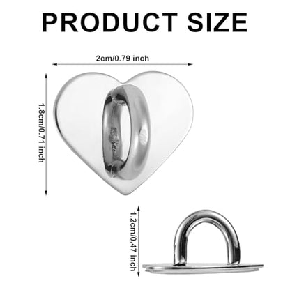 Gosknor 8pcs Heart Cell Phone Ring Holder, Cute Phone Charm Hooks Adhesive Smartphone Finger Ring Grip Sticky Metal Loop Stand for Cellphone Case Pad Tablet DIY Accessories (Silver) - color: silver