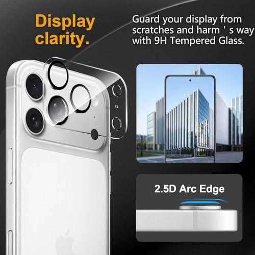 3 Pack Camera Lens Protector for iPhone 17 Pro Max - size: iPhone 17 Pro Max