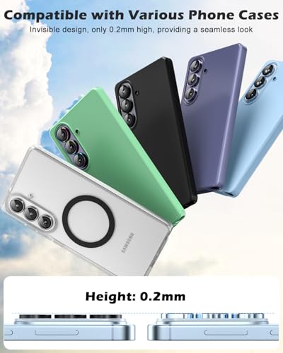 CloudValley for Samsung Galaxy S26 Camera Lens Protector, 9H Tempered Glass + Aluminum Alloy Lens Protective Ring Ultra-HD Tempered Glass Cover,Blue - color: Blue