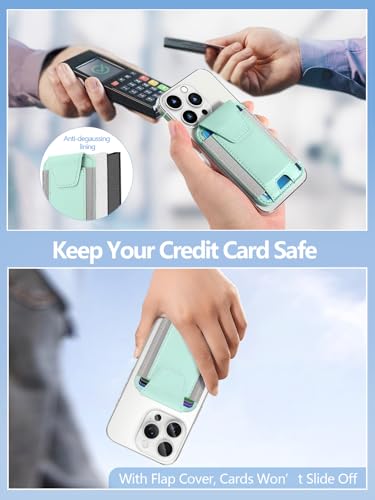 Miroddi for MagSafe Wallet with Privacy Flap, Strongest Magnetic Wallet | 7 Cards Holder, RFID Blocking, Leather Magnetic Phone Wallet for iPhone 17/16/15/14/13/12 Series and Pixel 10 Series - color: Leafy Green