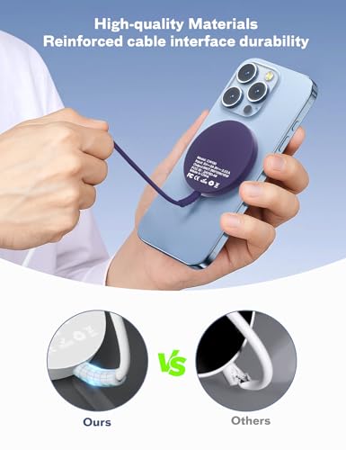 Magsafe Charger Magnetic Wireless Charge iPhone: Strong Magnet Charging Pad - color: Purple