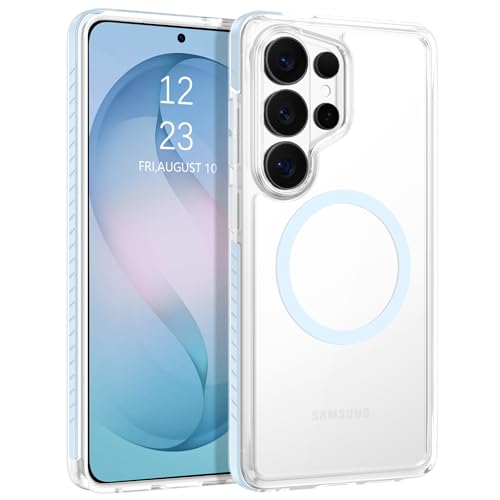 VENINGO for Samsung Galaxy S26 Ultra Case Magnetic, [Built-in TPU Cushion] Clear Case,14FT Military Grade Drop Protection, Magnetic Ultra-Slim Shockproof Cover,Clear/Blue - color: Blue