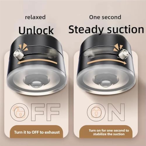 Oudvaker Foldable Magnetic Vacuum Phone Holder, 360° Electric Suction Car Mount, Double-Sided Swivel Stand for Car, Mirror, Gym, Kitchen, Hands-Free Portable Phone Holder (Wihte)