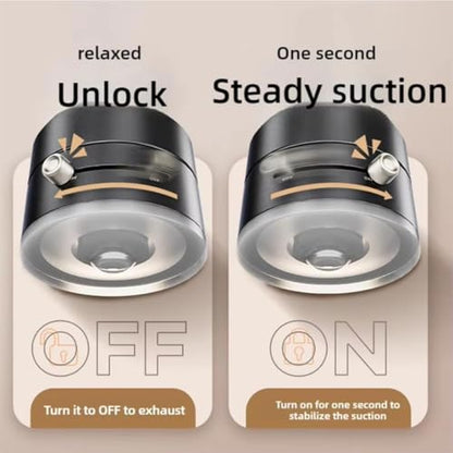 Oudvaker Foldable Magnetic Vacuum Phone Holder, 360° Electric Suction Car Mount, Double-Sided Swivel Stand for Car, Mirror, Gym, Kitchen, Hands-Free Portable Phone Holder (Wihte)