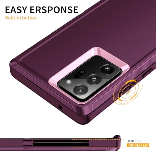 for Galaxy Note 20 Ultra Case Heavy Duty Shockproof Dust/Drop Poof 3 Layers Full Bady Protection Rugged Cover Case for Samsung Galaxy Note 20 Ultra,Purple/Pink - color: Purple/Pink
