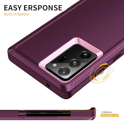 for Galaxy Note 20 Ultra Case Heavy Duty Shockproof Dust/Drop Poof 3 Layers Full Bady Protection Rugged Cover Case for Samsung Galaxy Note 20 Ultra,Purple/Pink - color: Purple/Pink