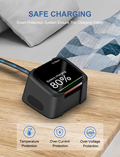 3.3Ft USB Charger Compatible with Fitbit Versa 2 Charger Dock Anti-Slip Replacement Smartwatch Charging Cable Stand(not for Fitbit Versa/Versa Lite)