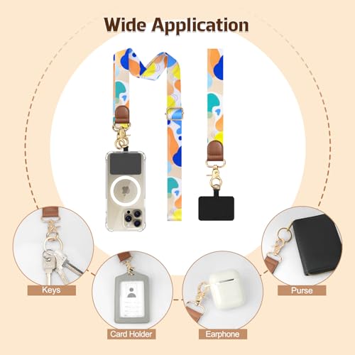 TiMOVO Phone Lanyard Crossbody Wrist Strap, Adjustable Anti-Theft Strap for Smartphone Case - color: Abstract Colour