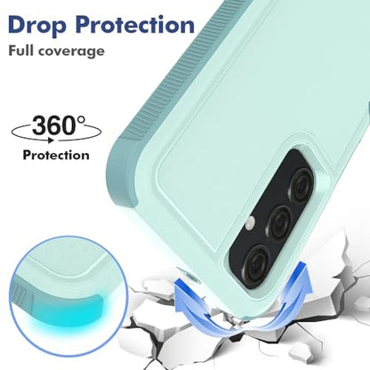 for Samsung Galaxy A25 5G Case: Dual Layer Protective Heavy Duty Cell Phone Cover Shockproof Rugged with HD Screen Protector - Military Protection Bumper Tough - Samsung Galaxy A25 5G 2024, Green - color: Mint Green (PC) + Mint Green (TPU)